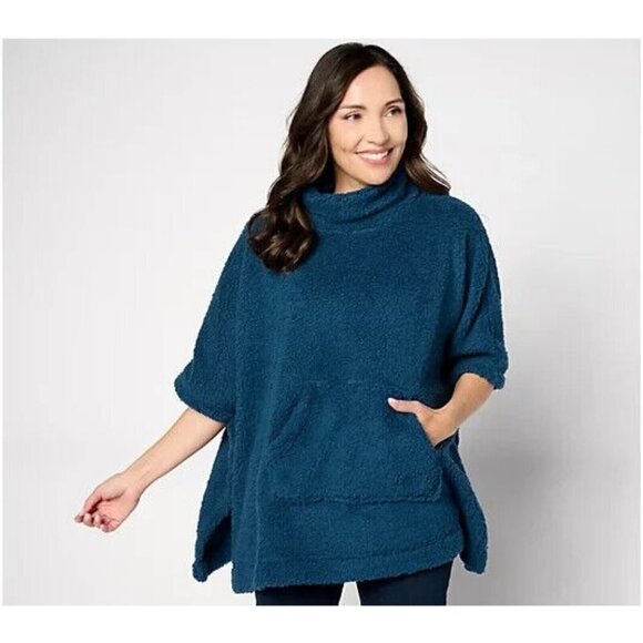 Koolaburra by UGG Brushed Back Sherpa Poncho Blue Teal,XS - Picture 1 of 1